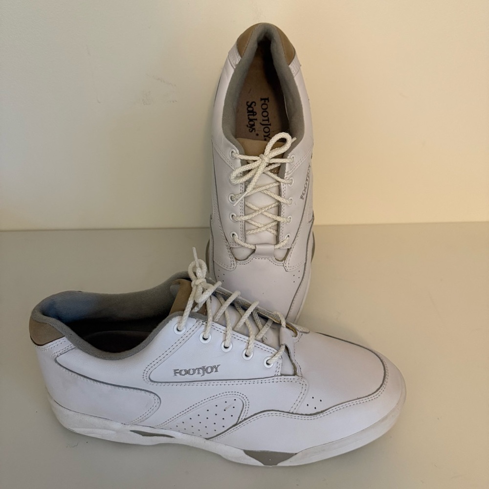 Footjoy Softjoys Womens Sz 9.5 Golf Shoes #98690 White Leather Waterproof